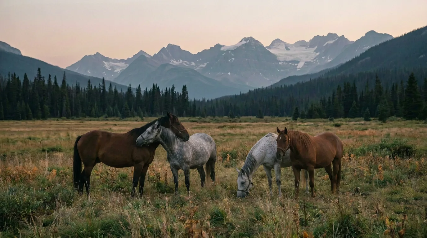 Chevaux en liberté, Centre équestre Ugine, Savoie